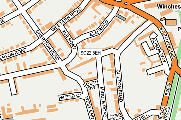 SO22 5EH map - OS OpenMap – Local (Ordnance Survey)