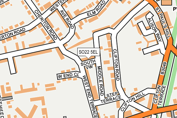 SO22 5EL map - OS OpenMap – Local (Ordnance Survey)