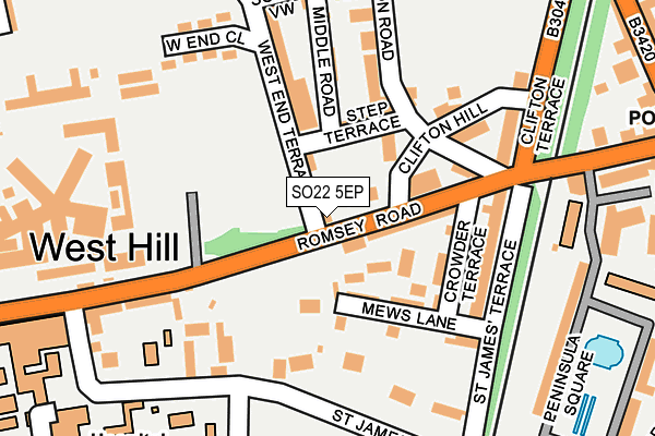 SO22 5EP map - OS OpenMap – Local (Ordnance Survey)