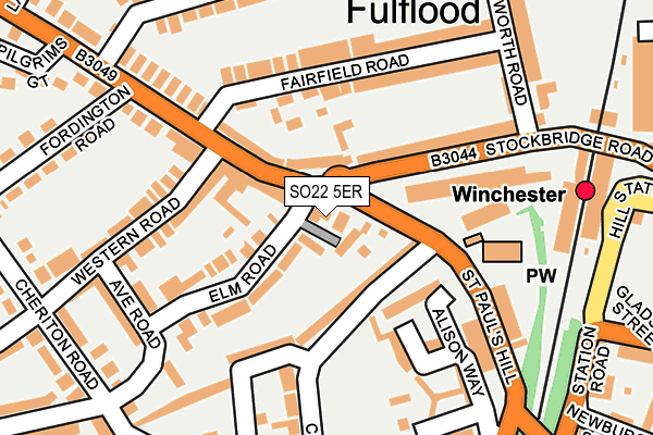 SO22 5ER map - OS OpenMap – Local (Ordnance Survey)