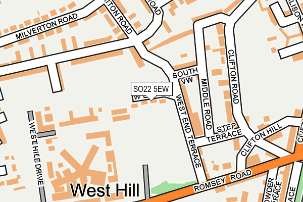 SO22 5EW map - OS OpenMap – Local (Ordnance Survey)