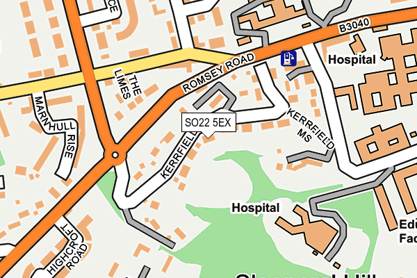 SO22 5EX map - OS OpenMap – Local (Ordnance Survey)