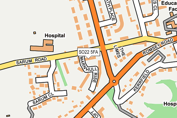 SO22 5FA map - OS OpenMap – Local (Ordnance Survey)