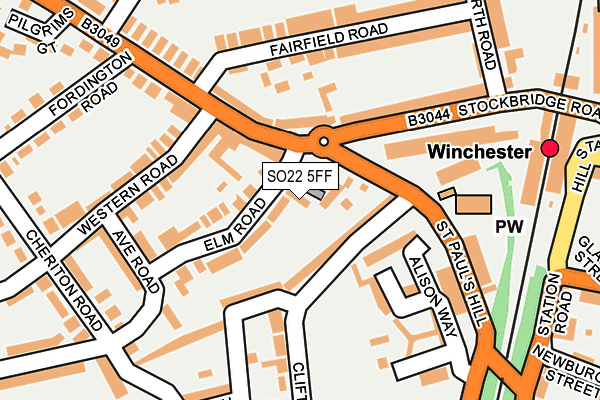 SO22 5FF map - OS OpenMap – Local (Ordnance Survey)
