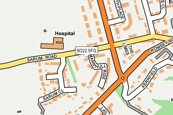 SO22 5FG map - OS OpenMap – Local (Ordnance Survey)