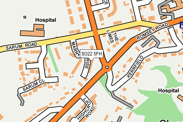 SO22 5FH map - OS OpenMap – Local (Ordnance Survey)