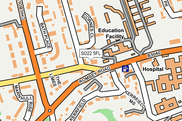SO22 5FL map - OS OpenMap – Local (Ordnance Survey)