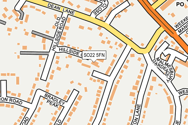 SO22 5FN map - OS OpenMap – Local (Ordnance Survey)