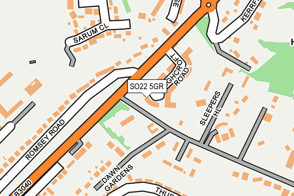 SO22 5GR map - OS OpenMap – Local (Ordnance Survey)