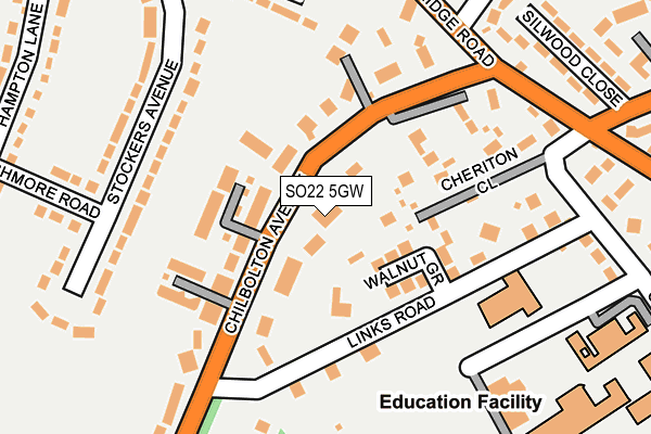 SO22 5GW map - OS OpenMap – Local (Ordnance Survey)