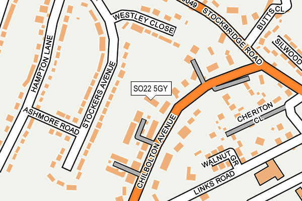 SO22 5GY map - OS OpenMap – Local (Ordnance Survey)