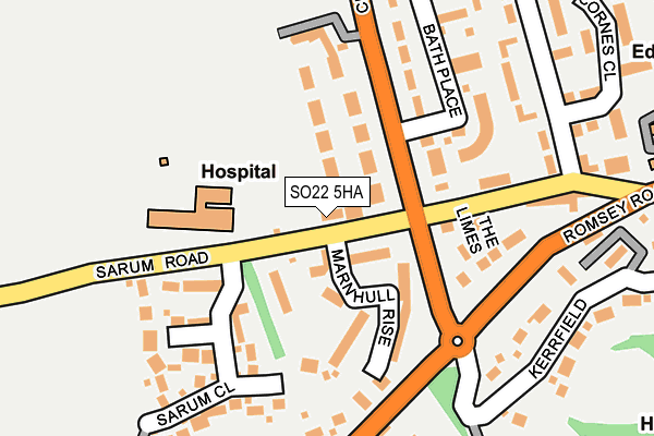 SO22 5HA map - OS OpenMap – Local (Ordnance Survey)