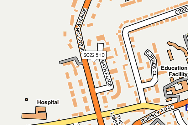SO22 5HD map - OS OpenMap – Local (Ordnance Survey)