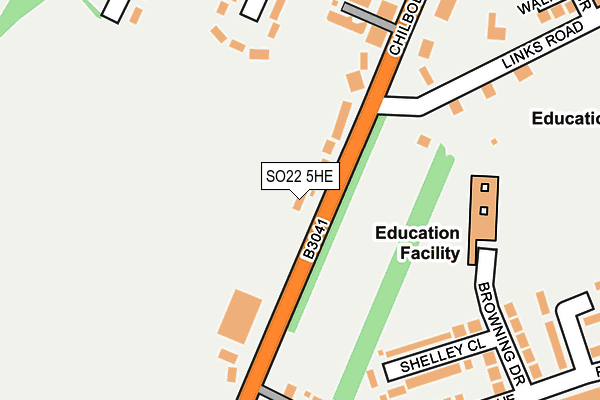 SO22 5HE map - OS OpenMap – Local (Ordnance Survey)