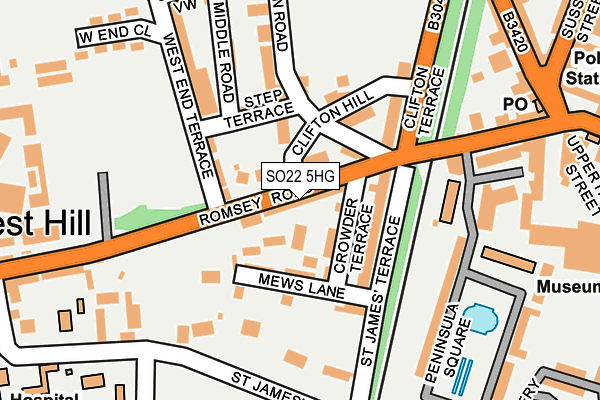 SO22 5HG map - OS OpenMap – Local (Ordnance Survey)