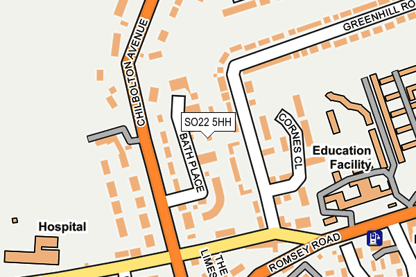 SO22 5HH map - OS OpenMap – Local (Ordnance Survey)