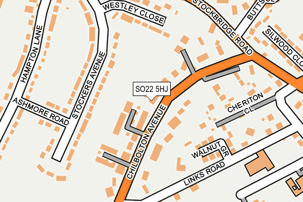 SO22 5HJ map - OS OpenMap – Local (Ordnance Survey)