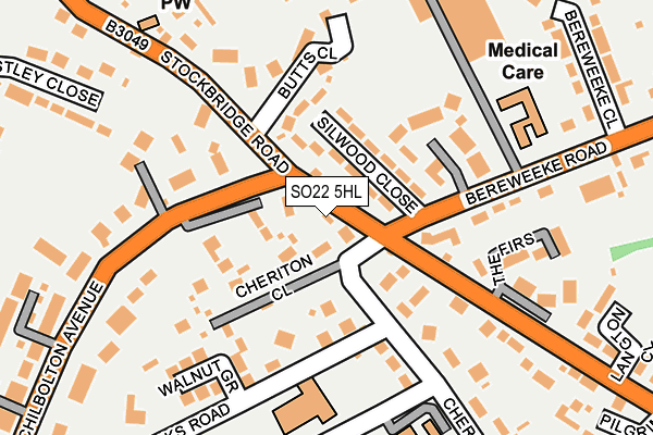 SO22 5HL map - OS OpenMap – Local (Ordnance Survey)