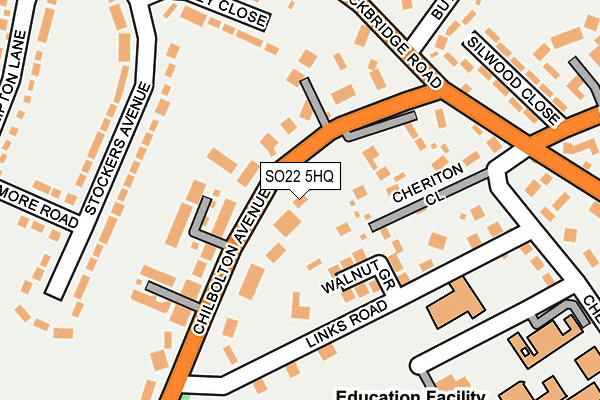 SO22 5HQ map - OS OpenMap – Local (Ordnance Survey)
