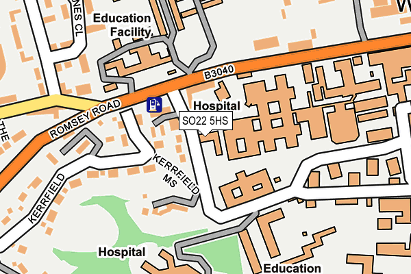 SO22 5HS map - OS OpenMap – Local (Ordnance Survey)