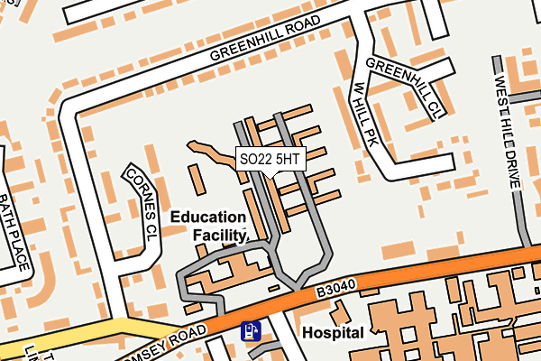 SO22 5HT map - OS OpenMap – Local (Ordnance Survey)