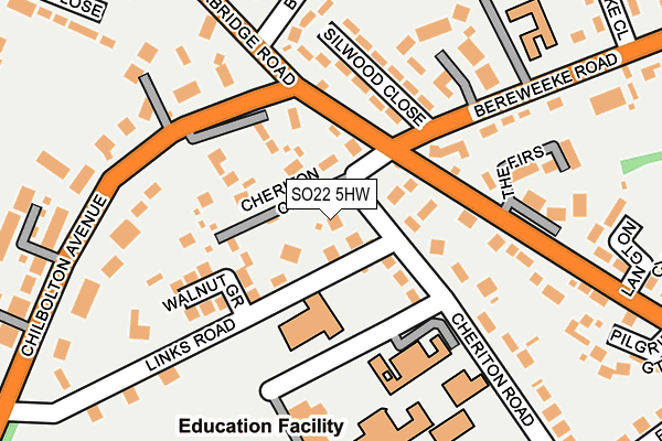 SO22 5HW map - OS OpenMap – Local (Ordnance Survey)