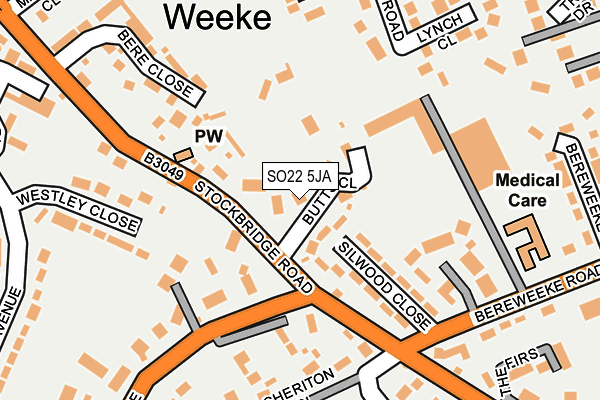 SO22 5JA map - OS OpenMap – Local (Ordnance Survey)