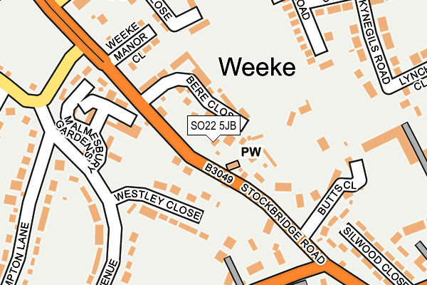 SO22 5JB map - OS OpenMap – Local (Ordnance Survey)