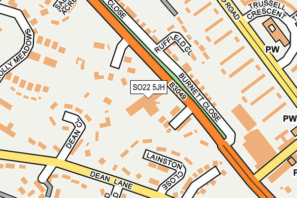 SO22 5JH map - OS OpenMap – Local (Ordnance Survey)