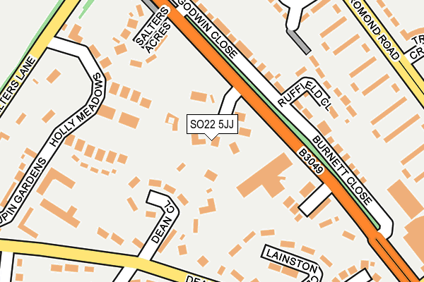 SO22 5JJ map - OS OpenMap – Local (Ordnance Survey)