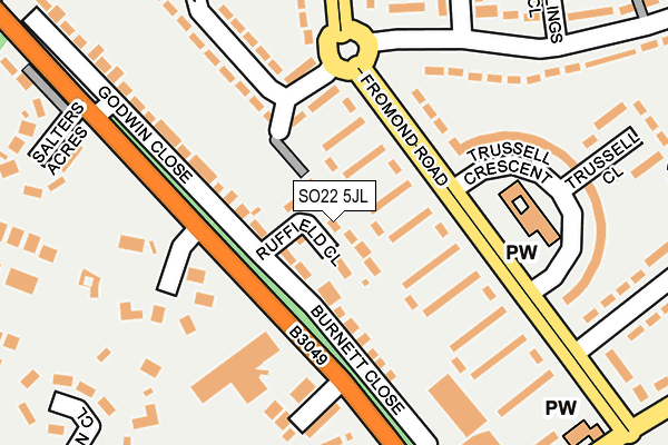 SO22 5JL map - OS OpenMap – Local (Ordnance Survey)