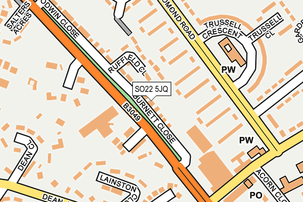 SO22 5JQ map - OS OpenMap – Local (Ordnance Survey)