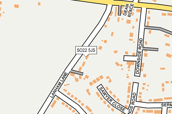 SO22 5JS map - OS OpenMap – Local (Ordnance Survey)