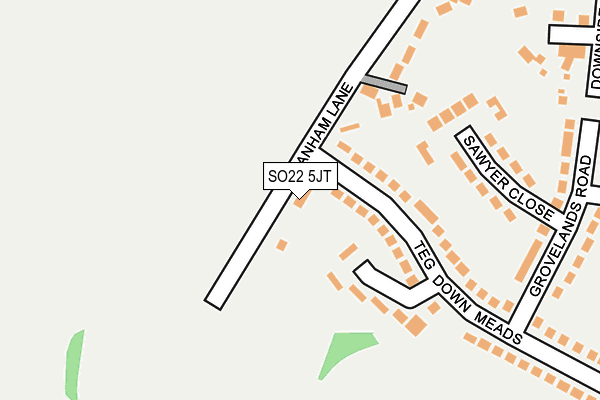 SO22 5JT map - OS OpenMap – Local (Ordnance Survey)