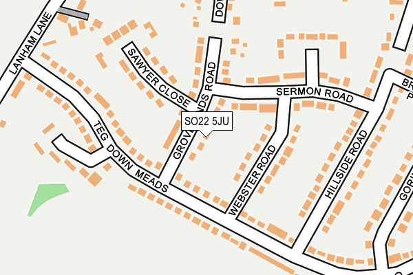 SO22 5JU map - OS OpenMap – Local (Ordnance Survey)