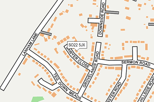 SO22 5JX map - OS OpenMap – Local (Ordnance Survey)