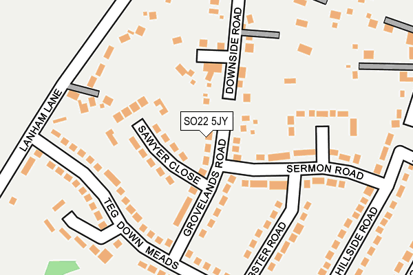 SO22 5JY map - OS OpenMap – Local (Ordnance Survey)