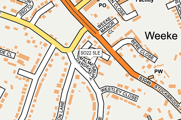 SO22 5LE map - OS OpenMap – Local (Ordnance Survey)