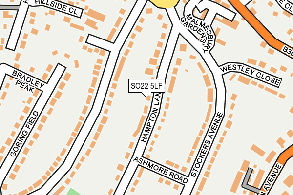 SO22 5LF map - OS OpenMap – Local (Ordnance Survey)