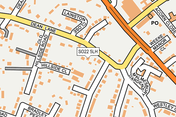 SO22 5LH map - OS OpenMap – Local (Ordnance Survey)