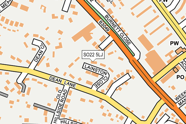 SO22 5LJ map - OS OpenMap – Local (Ordnance Survey)