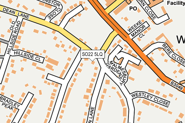SO22 5LQ map - OS OpenMap – Local (Ordnance Survey)