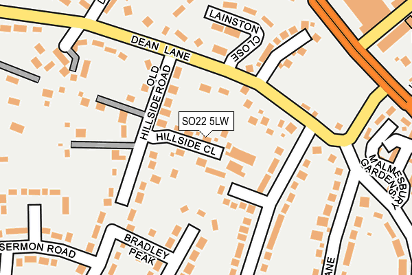 SO22 5LW map - OS OpenMap – Local (Ordnance Survey)