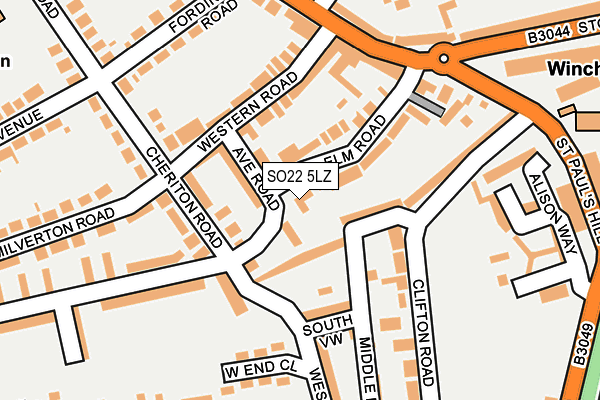 SO22 5LZ map - OS OpenMap – Local (Ordnance Survey)