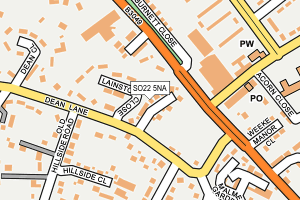 SO22 5NA map - OS OpenMap – Local (Ordnance Survey)