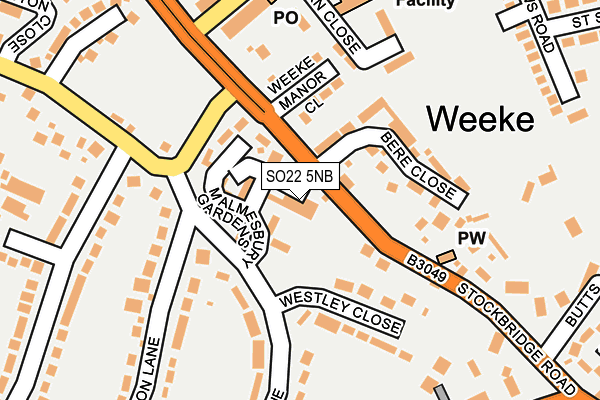 SO22 5NB map - OS OpenMap – Local (Ordnance Survey)