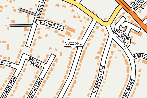 SO22 5NE map - OS OpenMap – Local (Ordnance Survey)