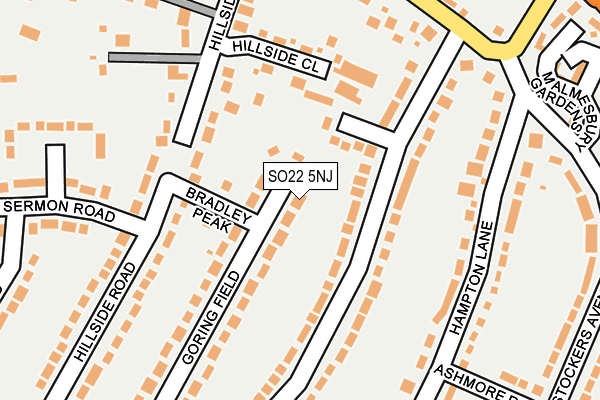 SO22 5NJ map - OS OpenMap – Local (Ordnance Survey)