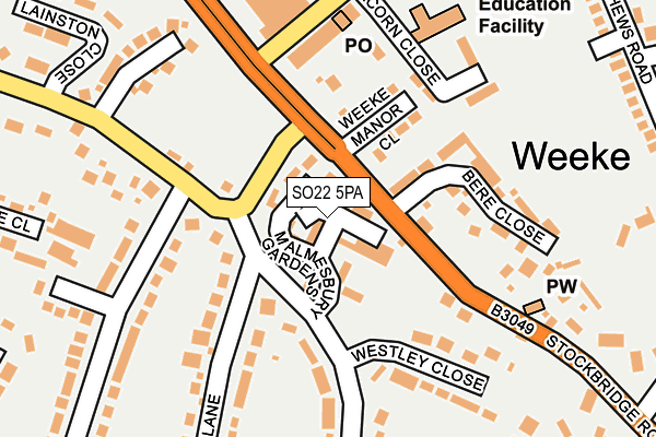 SO22 5PA map - OS OpenMap – Local (Ordnance Survey)