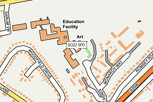 SO22 5PD map - OS OpenMap – Local (Ordnance Survey)